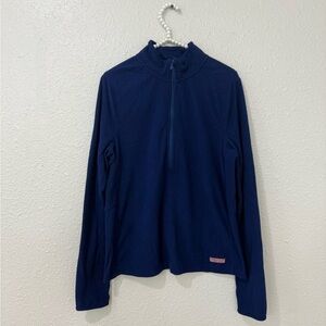 Vineyard Vines Navy Blue Pullover 1/2 Zip Sweater Womens L Textured